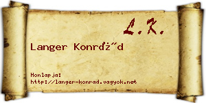 Langer Konrád névjegykártya